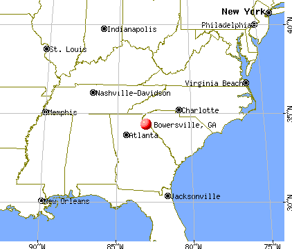 Bowersville, Georgia map