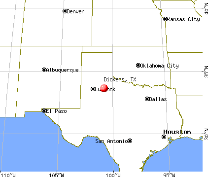 Dickens, Texas map