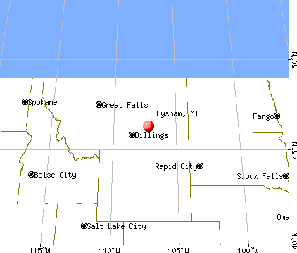 Hysham, Montana map