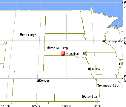 Mission, South Dakota map