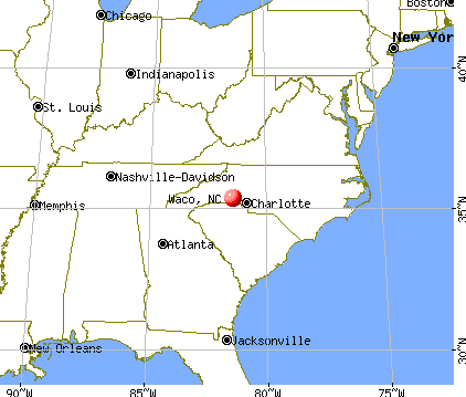 Waco, North Carolina map