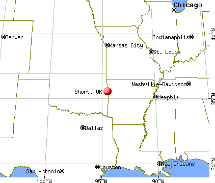 Short, Oklahoma map