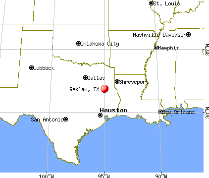 Reklaw, Texas map