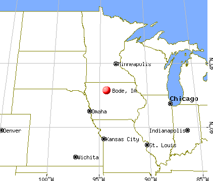 Bode, Iowa map