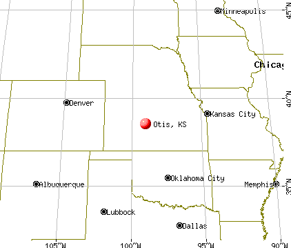 Otis, Kansas map