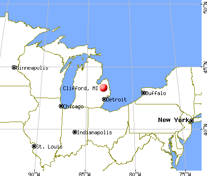 Clifford, Michigan map