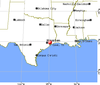 Cove, Texas map