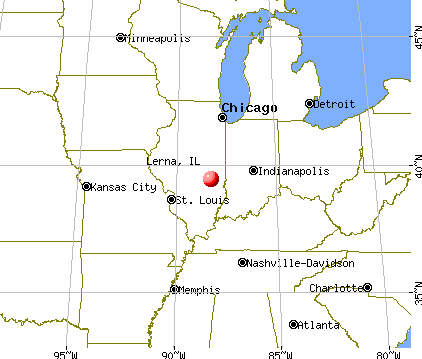 Lerna, Illinois map