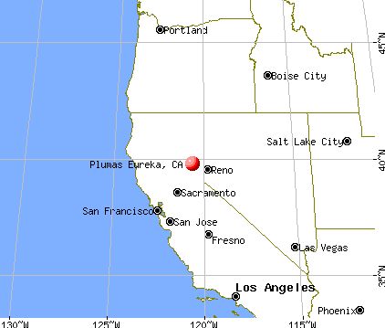 Plumas Eureka, California map