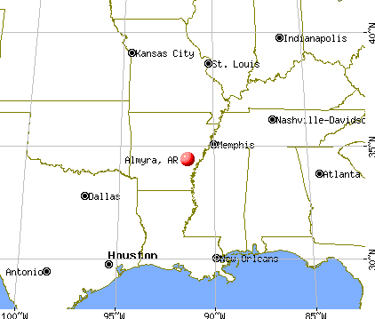 Almyra, Arkansas map