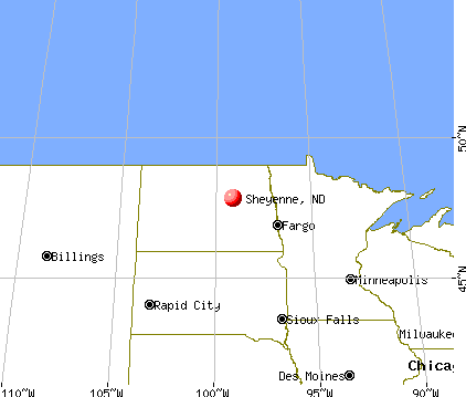Sheyenne, North Dakota map