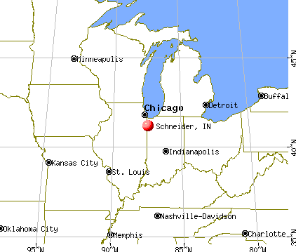 Schneider, Indiana map