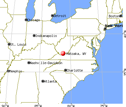 Matoaka, West Virginia map