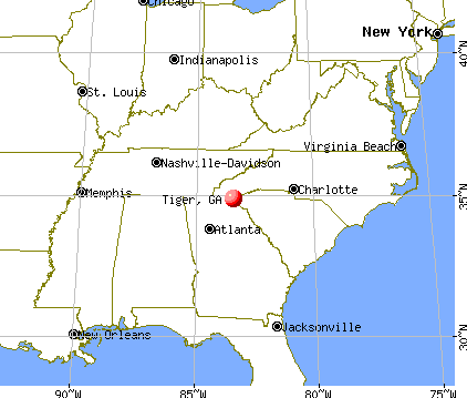 Tiger, Georgia map