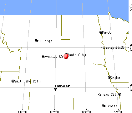 Hermosa, South Dakota map