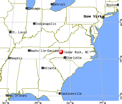 Cedar Rock, North Carolina map