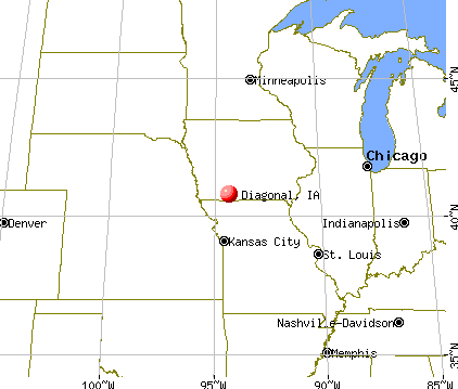 Diagonal, Iowa map