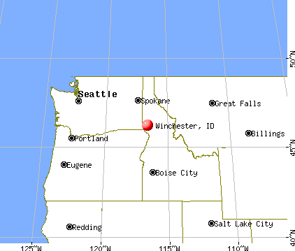 Winchester, Idaho map
