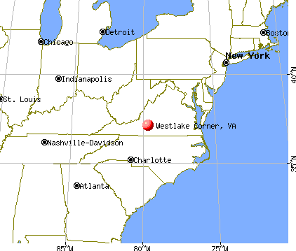 Westlake Corner, Virginia map