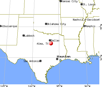 Alma, Texas map