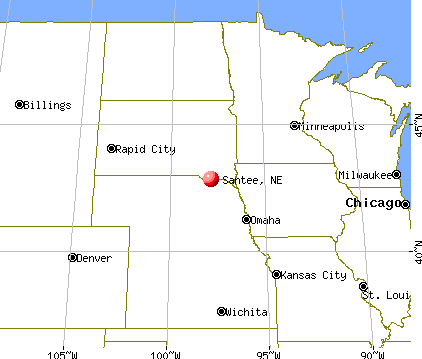 Santee, Nebraska map