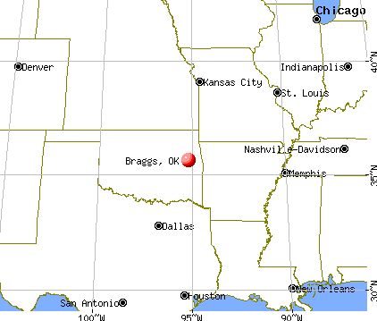 Braggs, Oklahoma map
