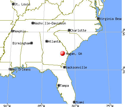 Hagan, Georgia map