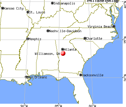 Williamson, Georgia map