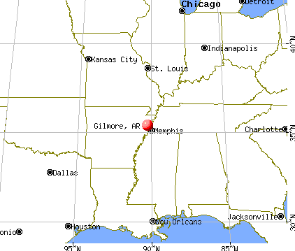 Gilmore, Arkansas map