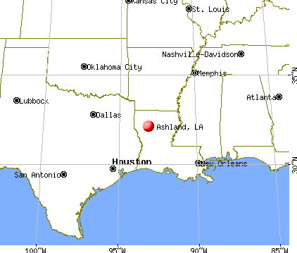 Ashland, Louisiana map