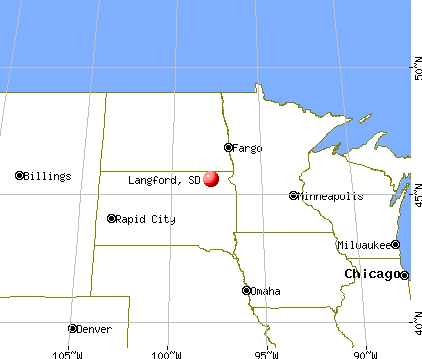 Langford, South Dakota map