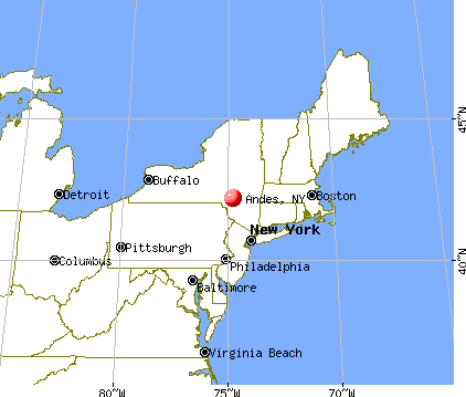 Andes, New York map