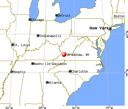 Bradshaw, West Virginia map