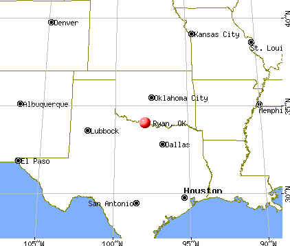 Ryan, Oklahoma map
