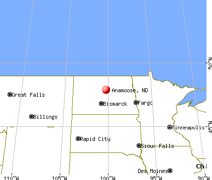 Anamoose, North Dakota map