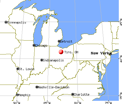 Tiro, Ohio map