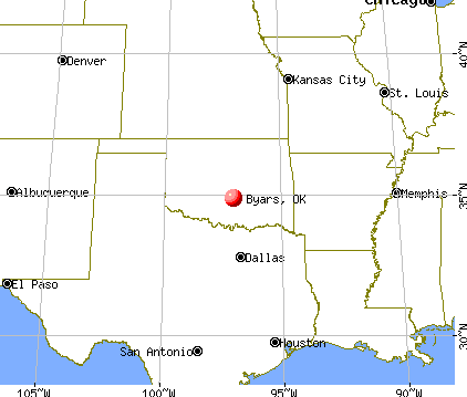 Byars, Oklahoma map