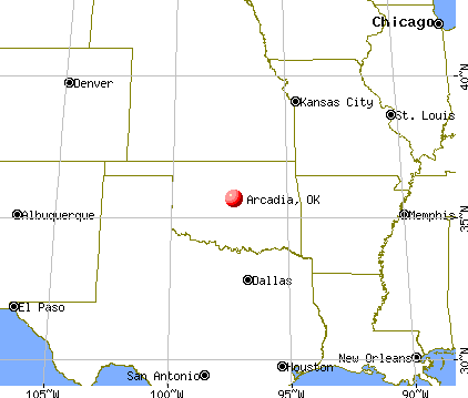 Arcadia, Oklahoma map