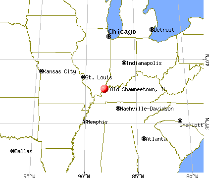Old Shawneetown, Illinois map