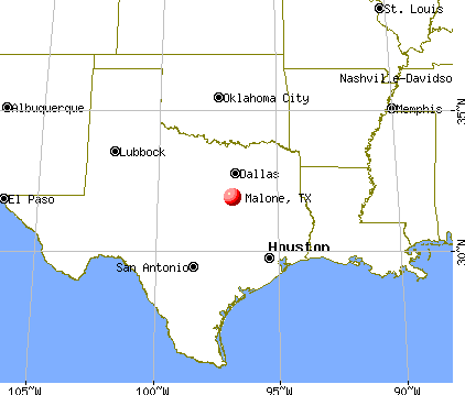 Malone, Texas map