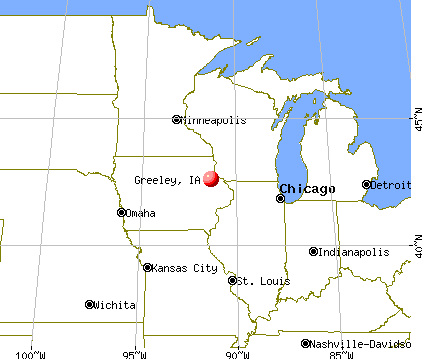 Greeley, Iowa map