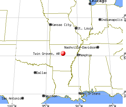Twin Groves, Arkansas map