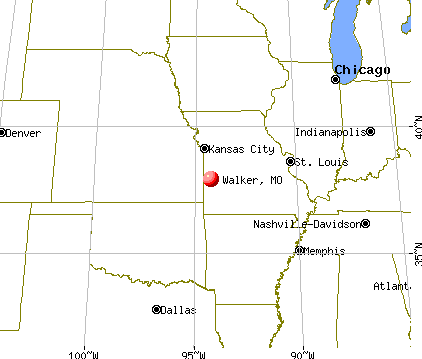 Walker, Missouri map