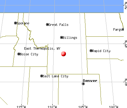 East Thermopolis, Wyoming map