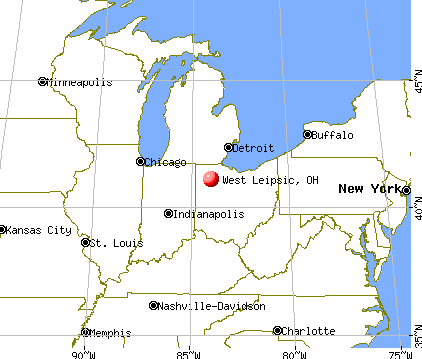 West Leipsic, Ohio map