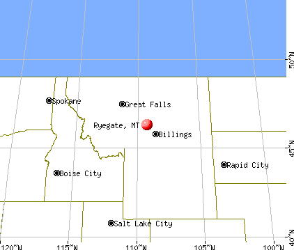 Ryegate, Montana map