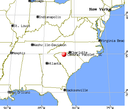 Central Pacolet, South Carolina map