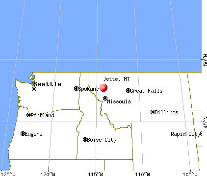 Jette, Montana map