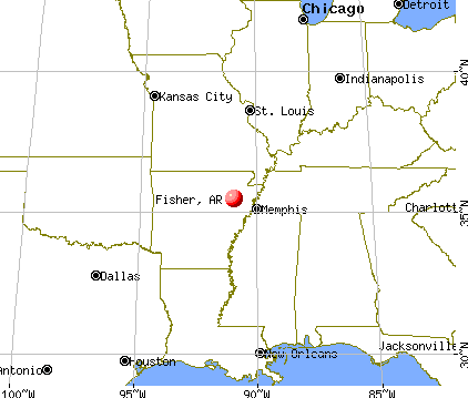 Fisher, Arkansas map