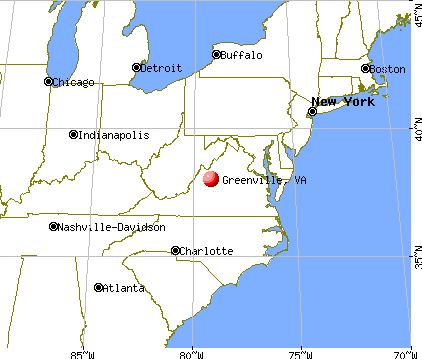 Greenville, Virginia map